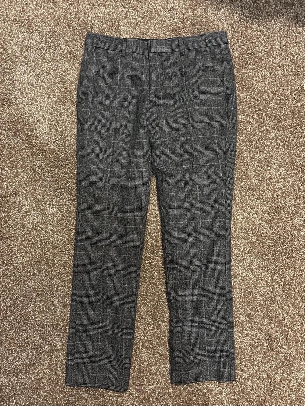 Gray Plaid Dress Pants